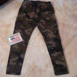 Camo jogger/cargo pants. Max's size small.